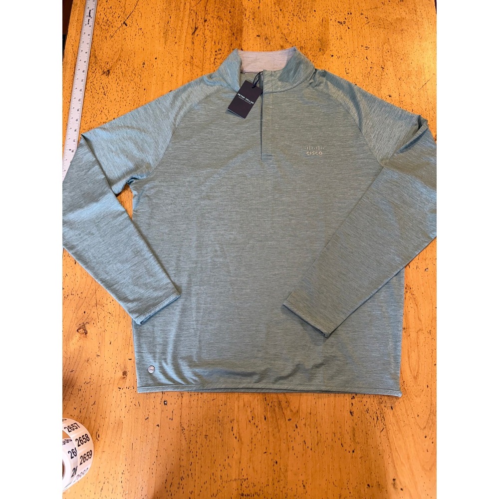 New w tags Peter Millar Crown Crafted Size M Mens Green Cisco Quarter Zip